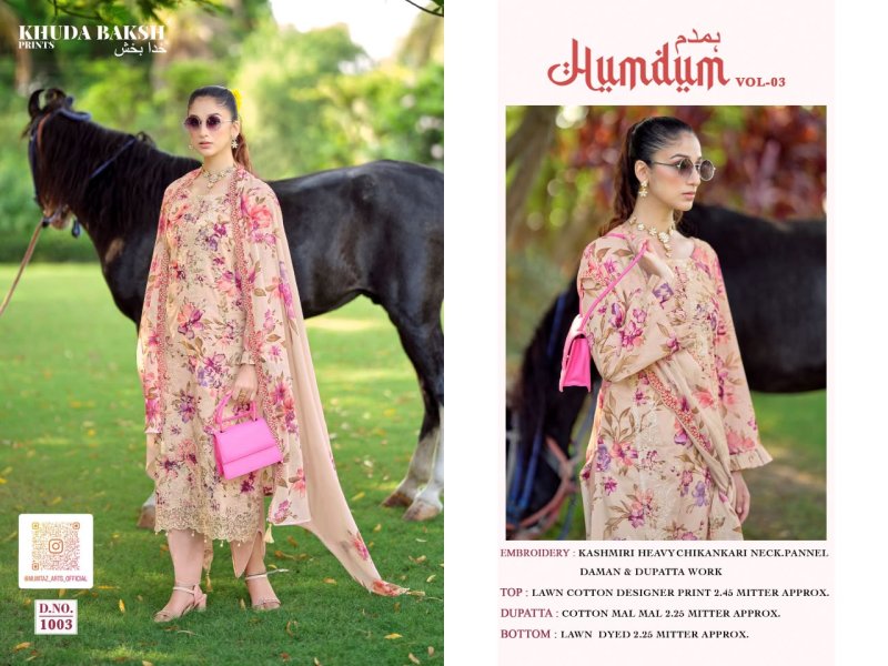 Humdum Vol 3 By Khuda Baksh Lawn Printed Pakistani Dress Material